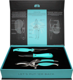 Bundled Shrimp deveiner, shucking knife and crab cutter in display box thumbnail